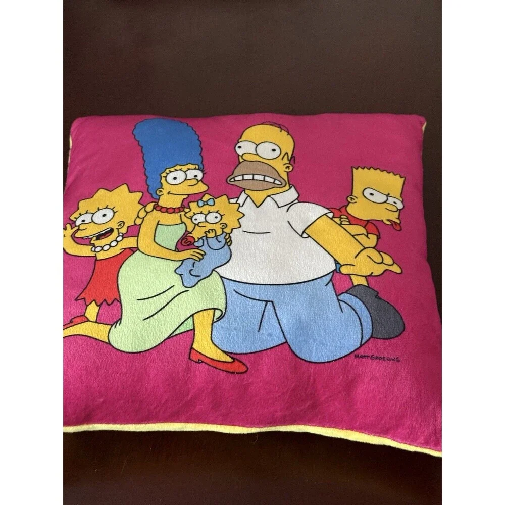 The Simpson Throw Pillow Cushion Homer Marge Bart Lisa And Maggie. Matt Groening